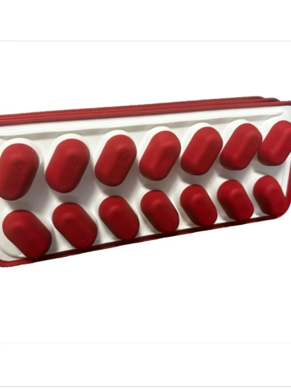Lot of 3 Rubbermaid Easy Release Flexible Ice Cube Trays Red & White 6013371